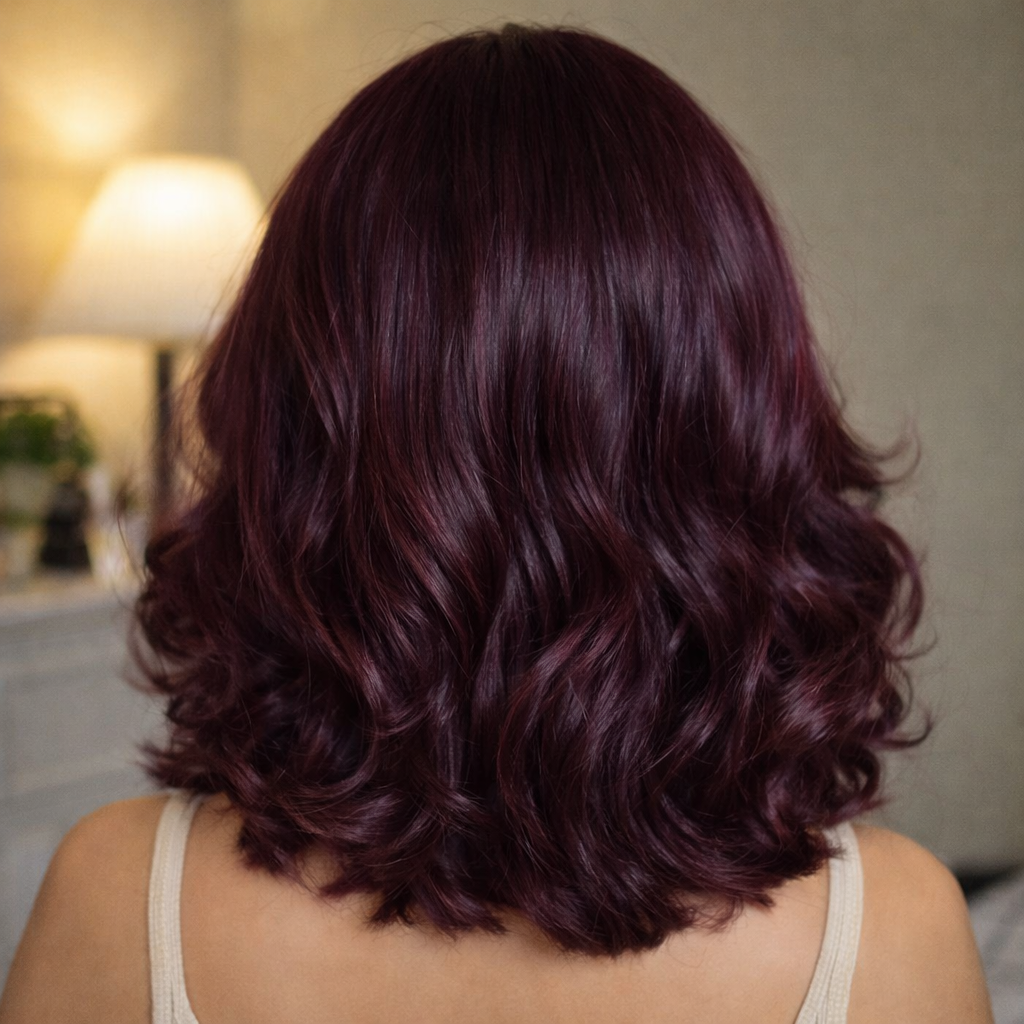 Black Cherry - Wig Glueless Ondulée